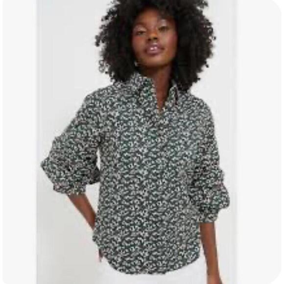 Tuckernuck HYACINTH HOUSE Green Floral Ruffle Sleeve Noah Blouse Top NWT XXS 2XS - Picture 1 of 4